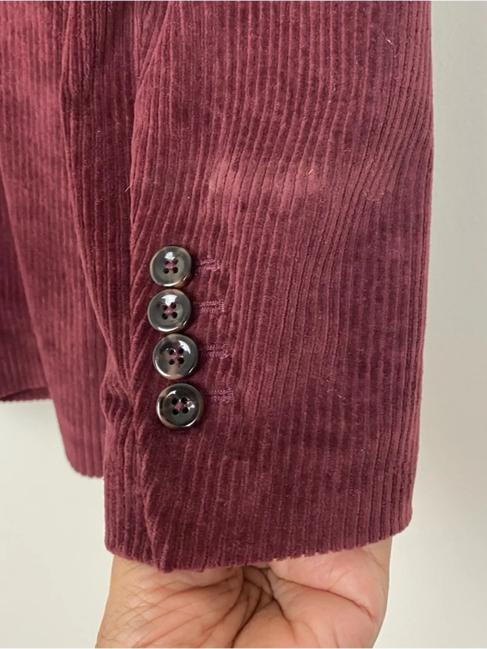 1901 Double-Breasted Corduroy Blazer in Burgundy